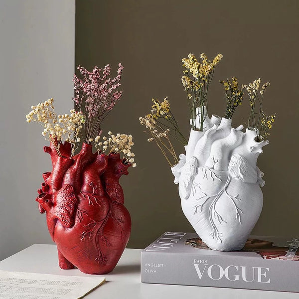 anatomical heart shaped vase