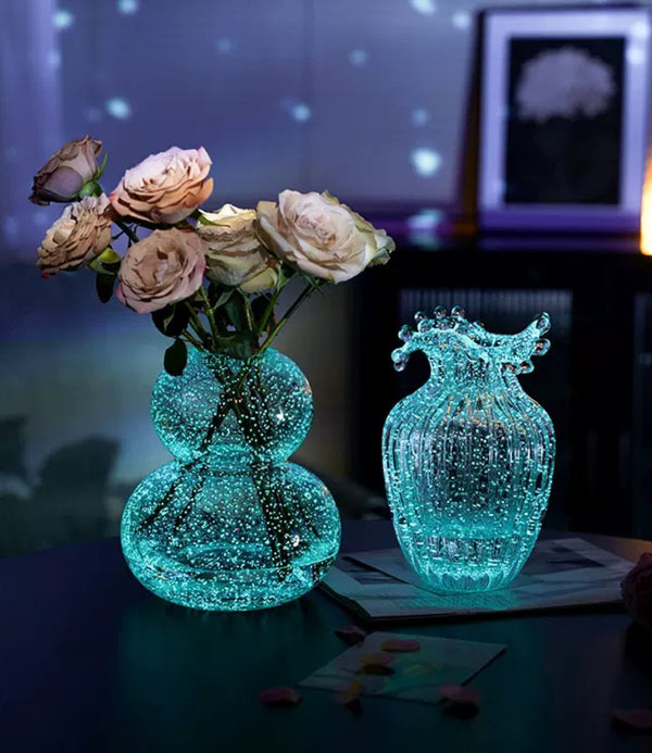 Transparent Glass Vase with Glow Effect