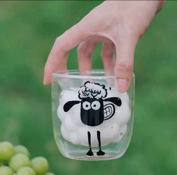 Double Wall sheep Glass Cup